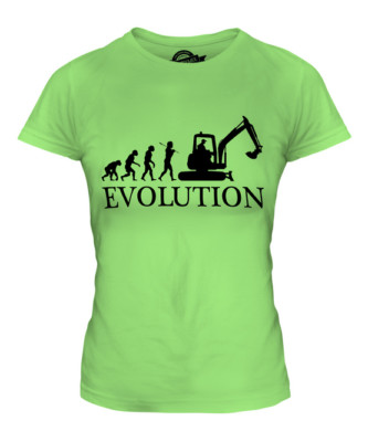 EXCAVATOR EVOLUTION OF MAN LADIES T-SHIRT TEE TOP GIFT DIGGER BUILDER