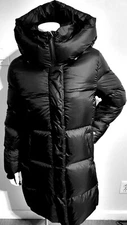 NEW SOIA & KYO WOMEN'S QUILTED & PUFFER HOODED NAVY DOWN JACKET SIZE S