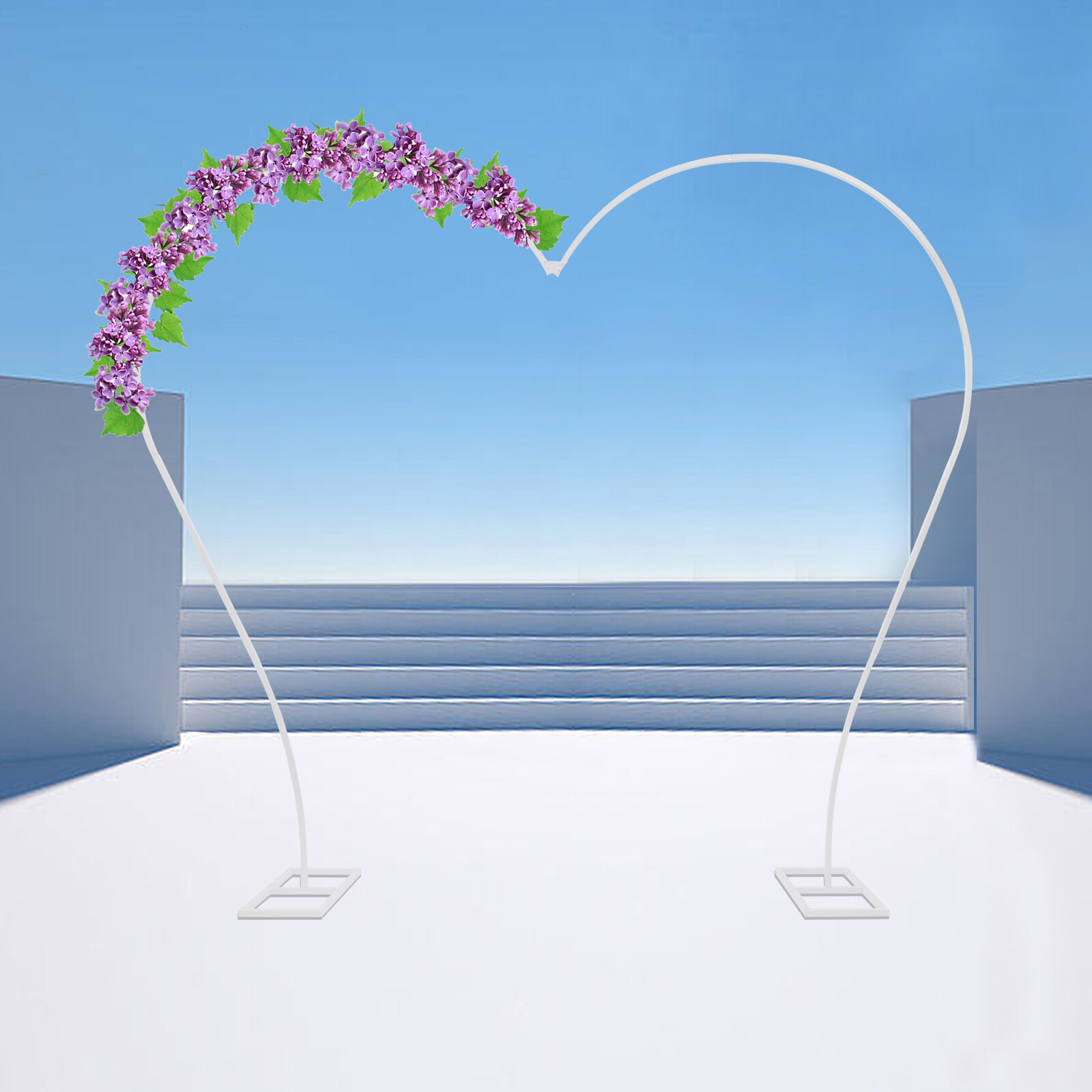 Reed Heart Balloon Arch Stand for Wedding Garden Flower Backdrop Decor