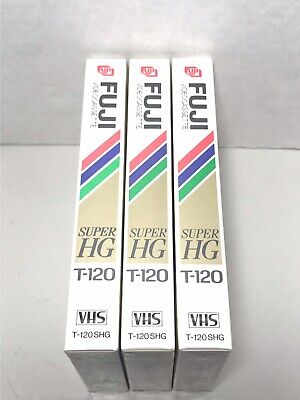 Lot Of 3 Blank Fuji Super Hg T 1 Vhs Videocassette Tapes For Vcr Sealed Ebay