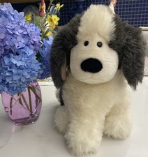 Vintage 24k Polar Puff SHEEP DOG 1980s Gray White Stuffed Animal