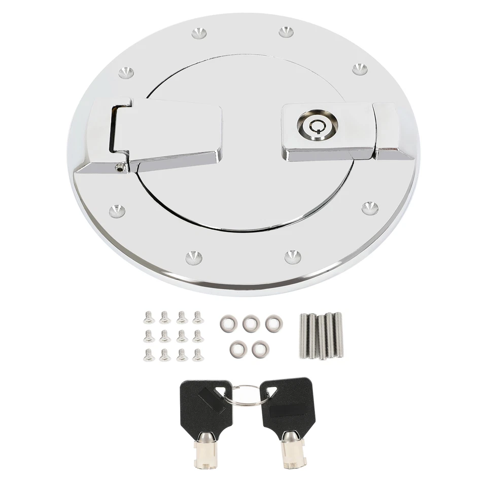 For Hummer H2 2003-09 Locking Fuel Door Gas Tank Cap Cover ALUMINUM Silvery New - Image 4 of 4