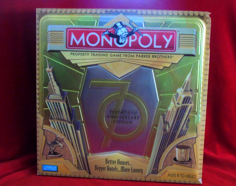 Vintage 2005 Monopoly - 70th Anniversary Edition Tin - BRAND NEW, Sealed in Box!