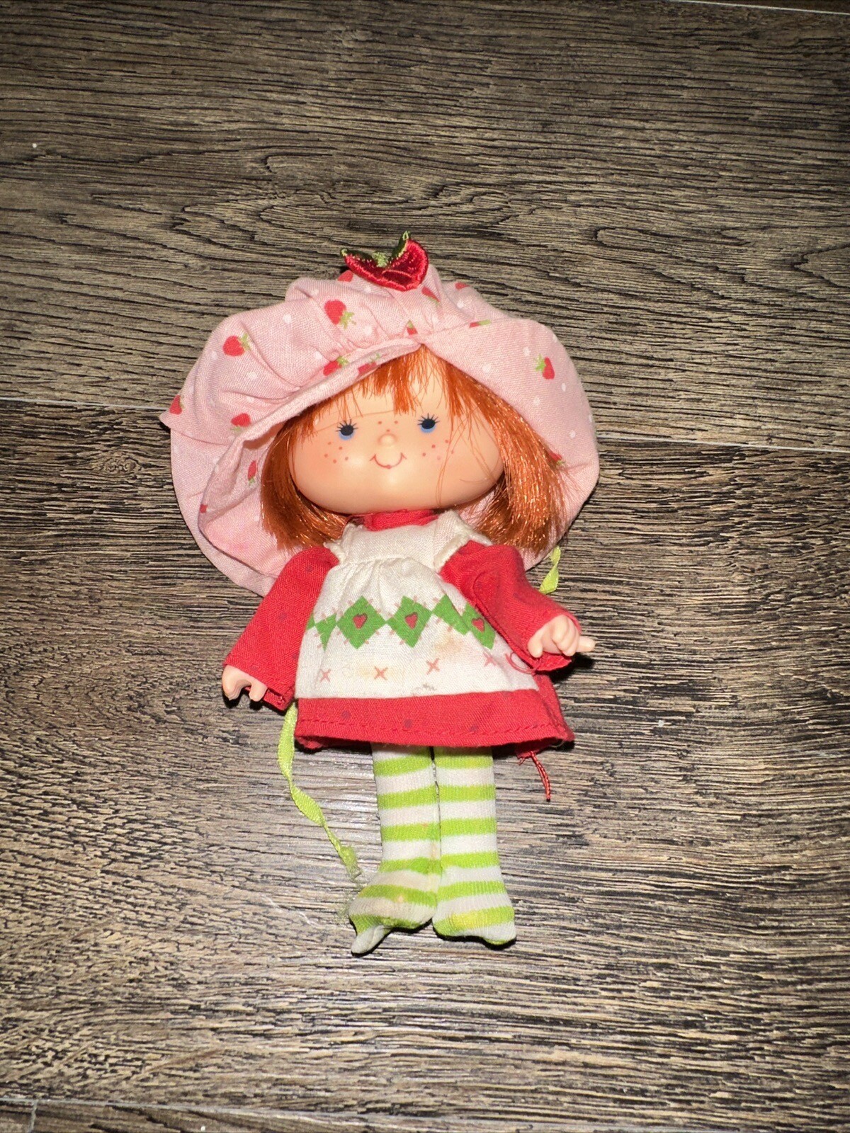 Vintage Strawberry Shortcake Doll 1980s With Hat, Dress, Tights