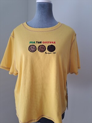 NWT Ron Bass 1984 Forever 21 T Shirt Smiley Face Hip Hop For the Culture 3x crop