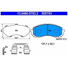 Satz Bremsbeläge Bremsklötze vorne für Subaru Impreza GD GR GG Legacy 5 | 952