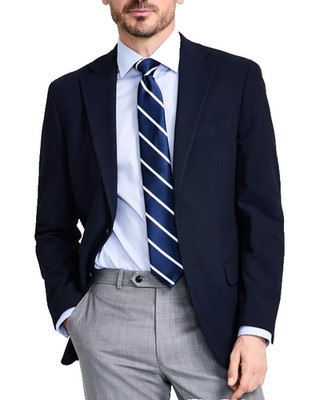 MICHAEL KORS Twill Blazer Jacket Mens Size 40L Navy Classic Fit Textured