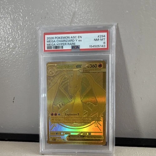 Pokémon Mega Charizard Y EX Mega Hyper Rare Holo ASC 294/217 PSA 8 English