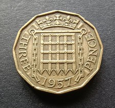 1957 Brass Threepence - Queen Elizabeth II - British Coin