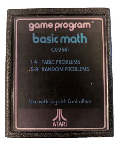 Basic Math Atari 2600 Video Game Cartridge Only 1977 Tested Fast Shipping