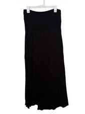 Wild Fable Smocked High Slit Convertible Cover Up Dress Skirt Size Large Black