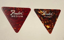 Lot of 2 Vintage 1970s CBS Fender Guitar Picks- Triangle Medium RARE deadstock