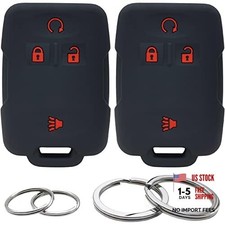 2Pcs Silicone 4 Buttons Key Fob Cover Remote Case Keyless Protector
