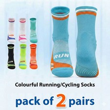 2 Pack Running Socks Cushioned Anti-Blister Marathon Sports Cycling Men Women
