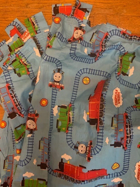 THOMAS & FRIENDS TAB TOP CURTAIN PANELS 40" X 61" HOMEMADE