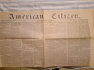 American Citizen - Oct 7th, 1842 New York City Newspaper