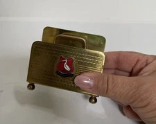 EMGEE Vintage Brass Card Or Letter Holder, Small, Made In England