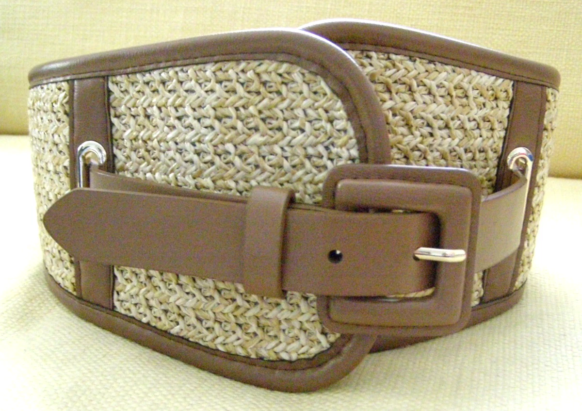 NEW White House Black Market Bohemian style Tan and Brown Belt size Med large White House Black Market Women main image 3