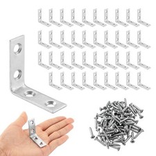 40 Pack L Bracket Corner Braces Small Metal L Brackets for Wood 1.5 inch Stee...