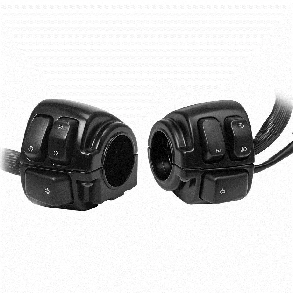 Interruptores de control de manillar de 1" + arnés de cableado para Harley Sportster Dyna 96-12 Foto 2 de 4