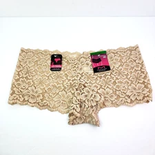 Maidenform Womens Size L/7 Beige Luxurious Lace Boyshort Underwear