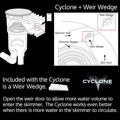 Skimmie Cyclone Pool-Skimmer Verstärker – 20,3 Cm, Erhöht Wasserfluss & Schmutzentfernung, Für Eingebauten Pool