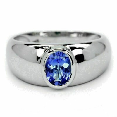2Ct Oval Cut Lab Create Tanzanite Halo Engagement Ring 14k White Gold Plated