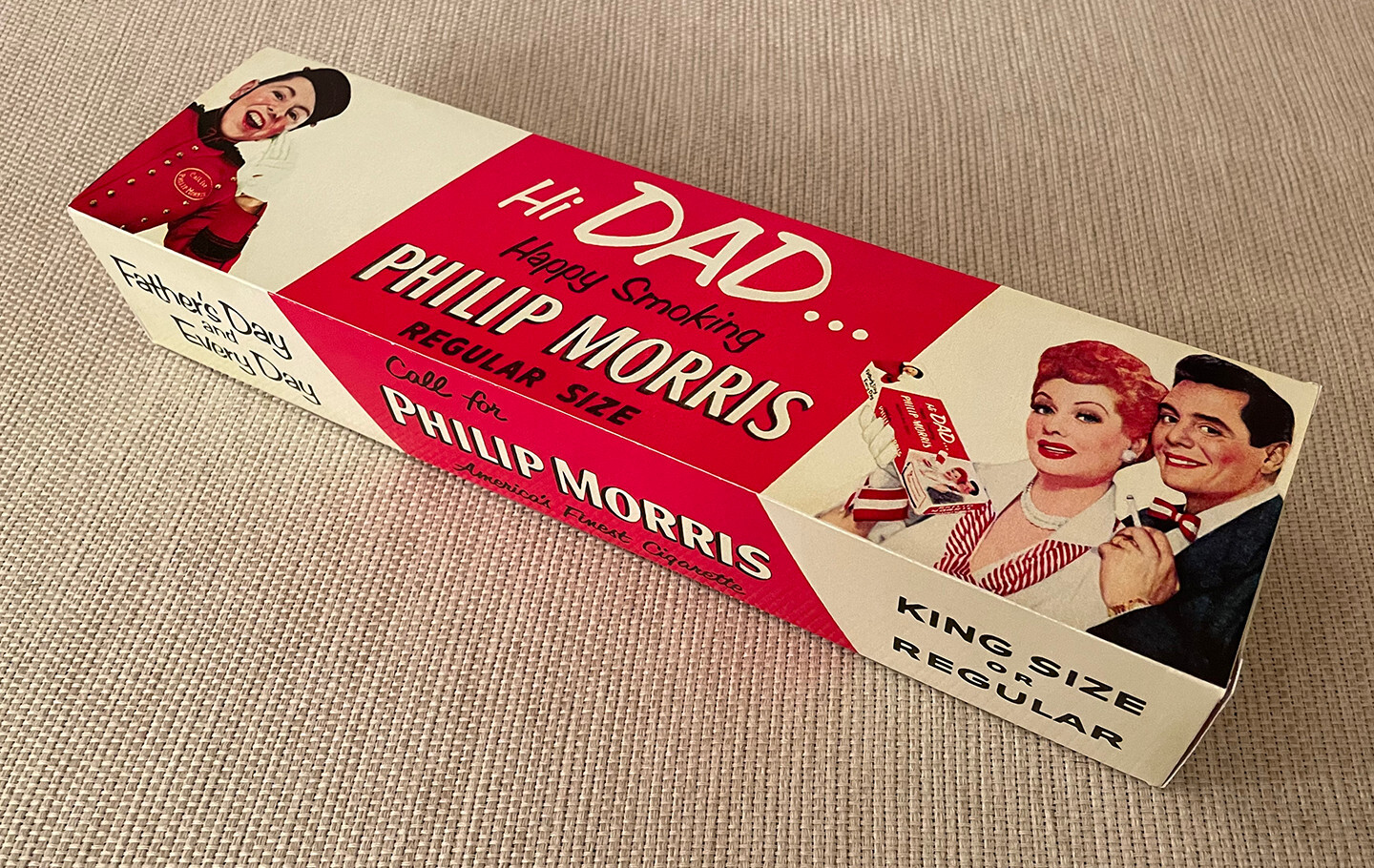 NEW Philip Morris Father’s Day Carton Desi Arnaz Lucille Ball Johnny I Love Lucy