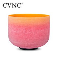 CVNC 8'' E Solar Plexus Chakra Rainbow Colored Crystal Singing Bowl Yoga Healing
