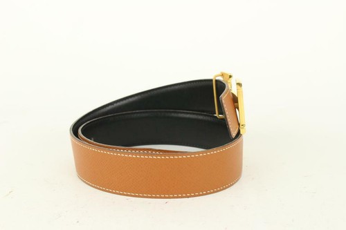 Hermès 32mm Reversible H Logo Belt Kit Brown x Black x Gold 1H96a - Picture 8 of 12