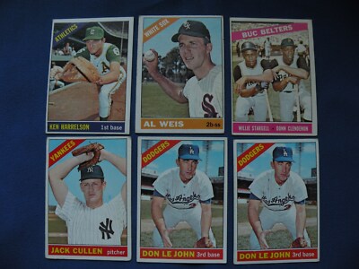 1966 Topps U-Pick check available list in description $1.35ea #66-407 MLB