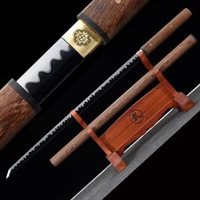 Espada Samurai de Combate Real Shirasaya Ninjato Afilada Acero Manganeso Espiga Completa