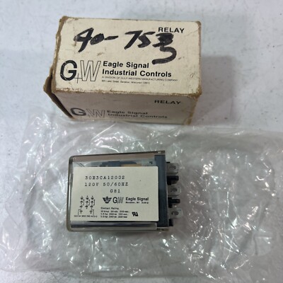 G+W EAGLE SIGNAL INDUSTRIAL CONTROLS, RELAY, 30E3CA12002, G84, 120 VAC, 50/60 HZ