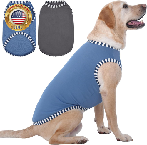 2 Pack Summer Dog Clothes for Large Dogs,Pet Tshirts Set Doggy Girl Boy,Doggy Ta