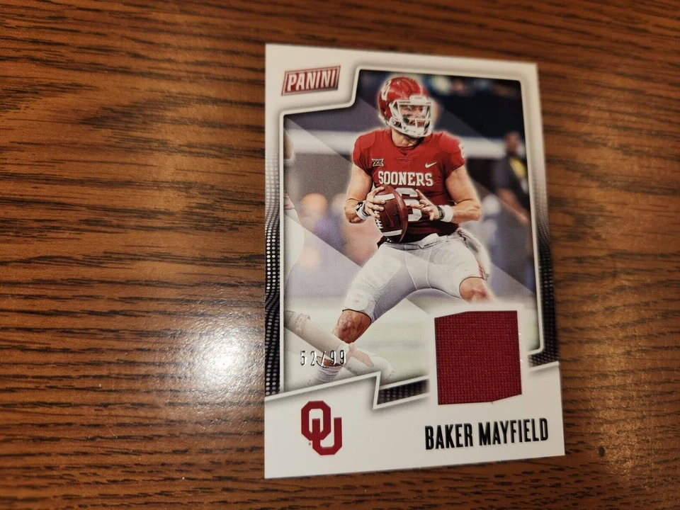 2019 Panini Father's Day BAKER MAYFIELD JERSEY RELIC #'d  20/99  FOOTBALL CARD - Image 4 of 4