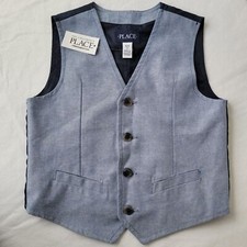 Children's Place Boys Matching Dressy Vest - Colony Blue. Size 5/6 NWT