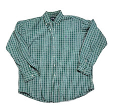 Vintage Polo Ralph Lauren Blake Tartan Plaid Button-Down Oxford Shirt Men Large