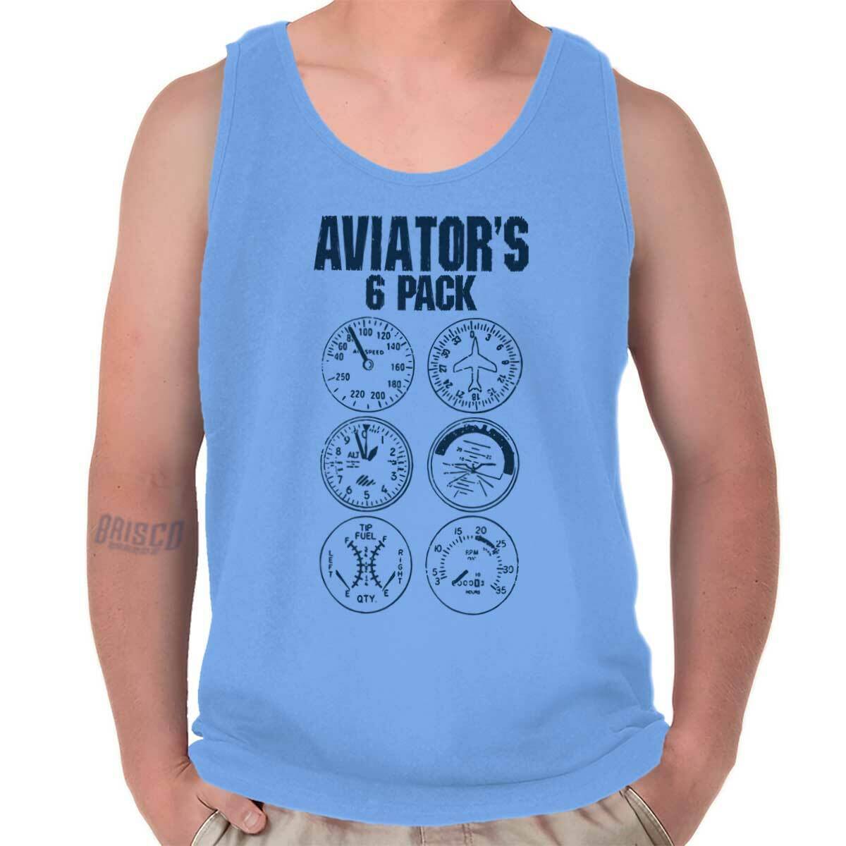 Aviator 6 Pack Pilot Air Force Flying Flight Adult Tank Top Sleeveless  T-Shirt