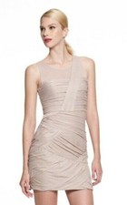 Vince Camuto Wrapped Asymmetric Pleats Bandage Blush Bodycon Dress