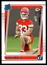 2021 Panini Donruss Noah Gray Rated Rookie RC #309 Kansas City Chiefs