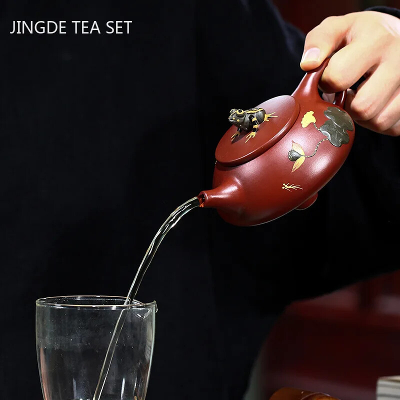 Yixing Dahongpao Tea Pots Purple Clay Stone Scoop Teapot Beauty Kettle