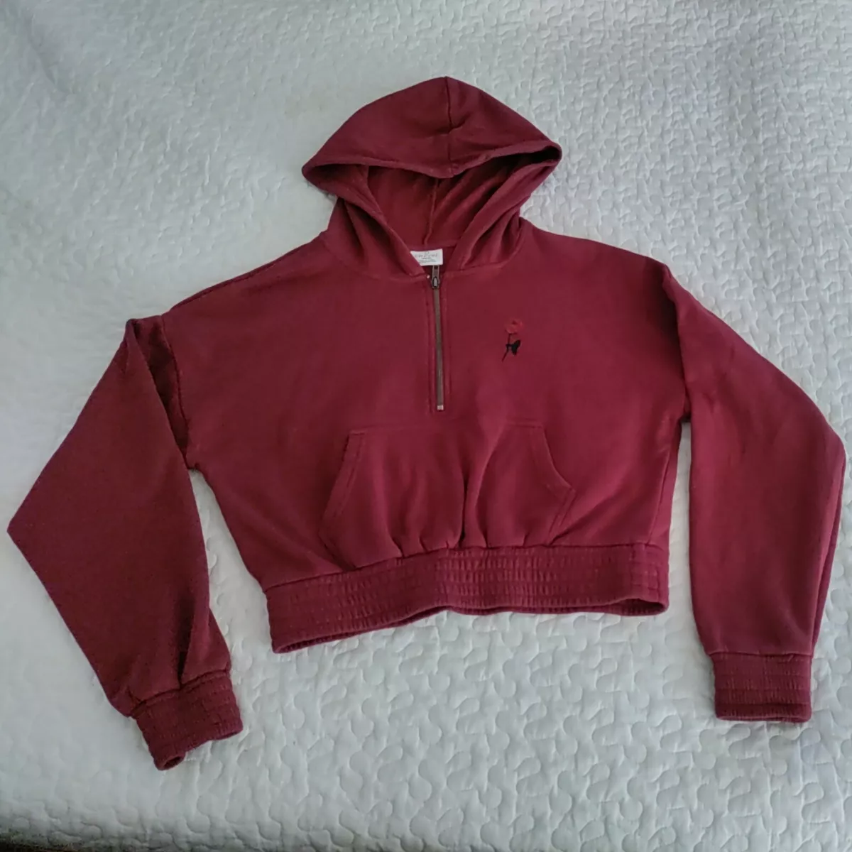 Rose top cropped hoodie