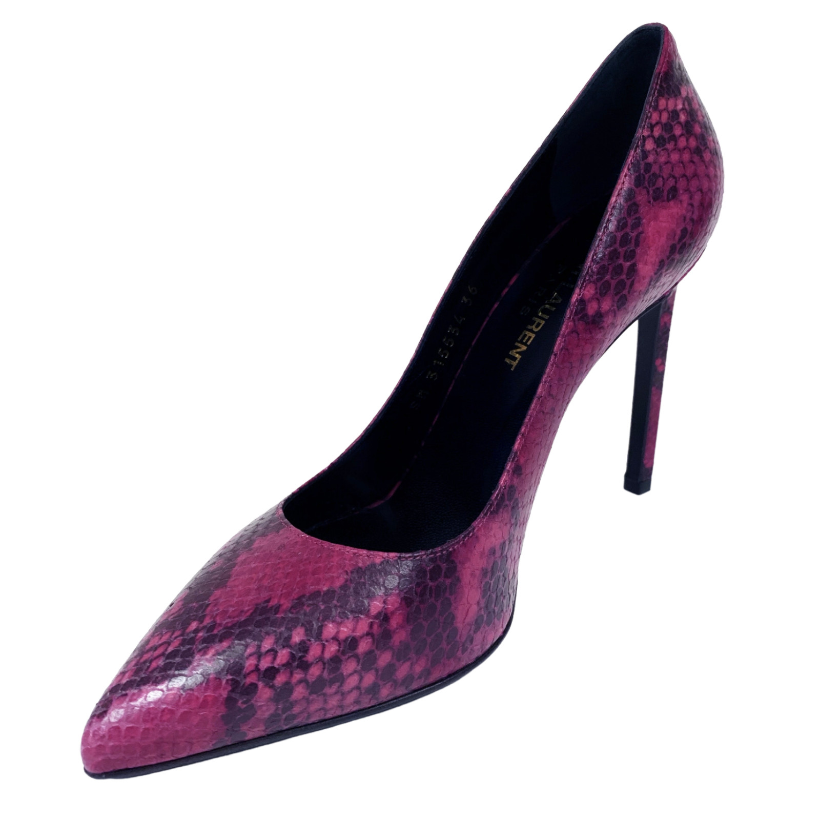 YSL Saint Laurent Women’s Python Leather High-Heel Paris Pumps 315534 Size 36 thumbnail 5