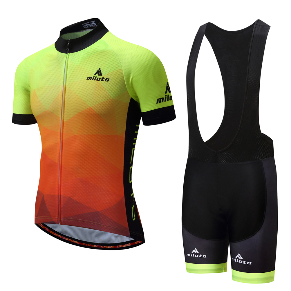 Short Sleeve Cycling Bib Set Men's Reflective Cycling Kit Bike