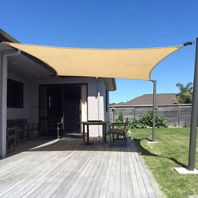 SUNNY GUARD Sun Shade Sail 10' x 13' Rectangle Sand UV Block Sunshade for Backya