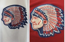 Massena Red Raiders Vintage Hockey Jersey Game Used Home/Away Raider Head #21