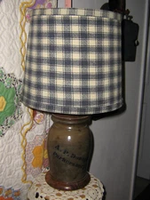 Antique Stoneware Salt Glazed Crock Lamp - Cobalt Donaghho Pantry Crock