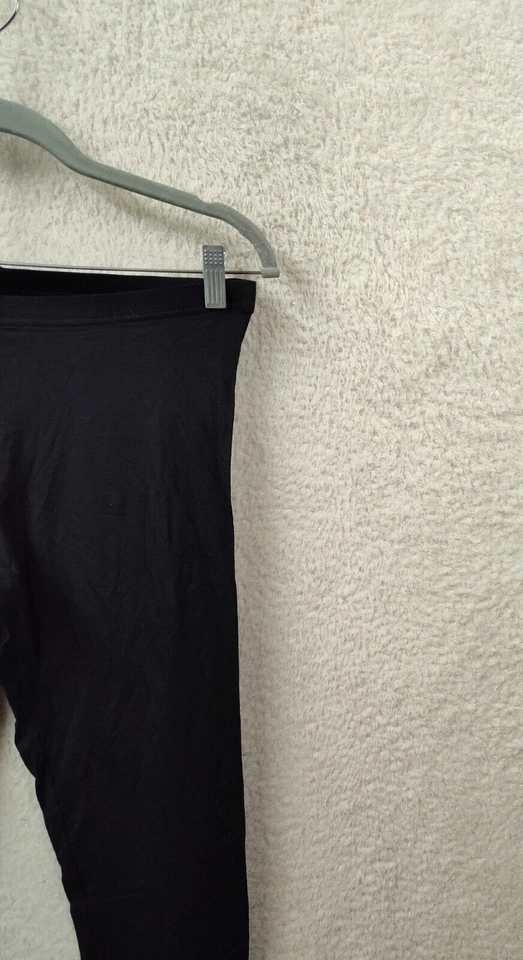 H M Women Leggings Medium Black Cotton Blend Pull On Stretch Regular Fit Pants - Image 3 of 4
