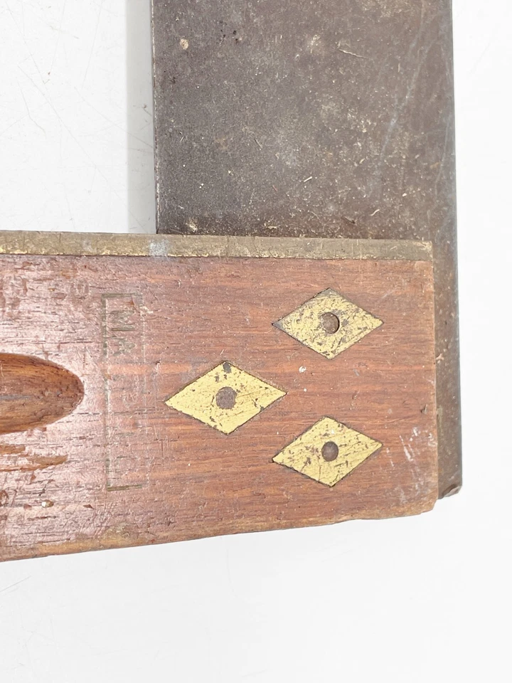 VINTAGE WOODWORKING SET SQUARE MARPLES BRASS INLAYS - Image 2 of 4