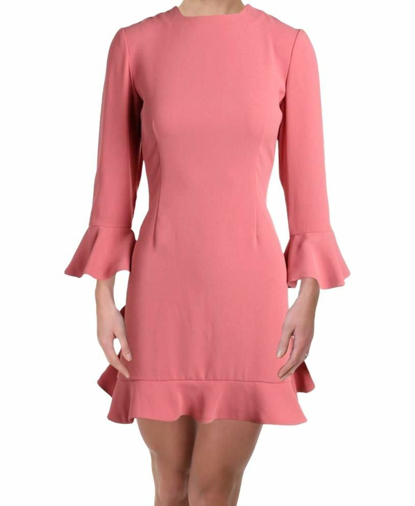 jill stuart pink ruffle dress Jill Stuart Womens Ruffled Bell Sleeve Mini Dress Pink 12